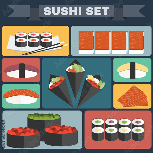 Sushi Plate big icon set