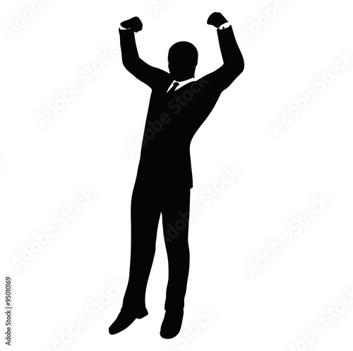 businessman silhouette in gorilla pose