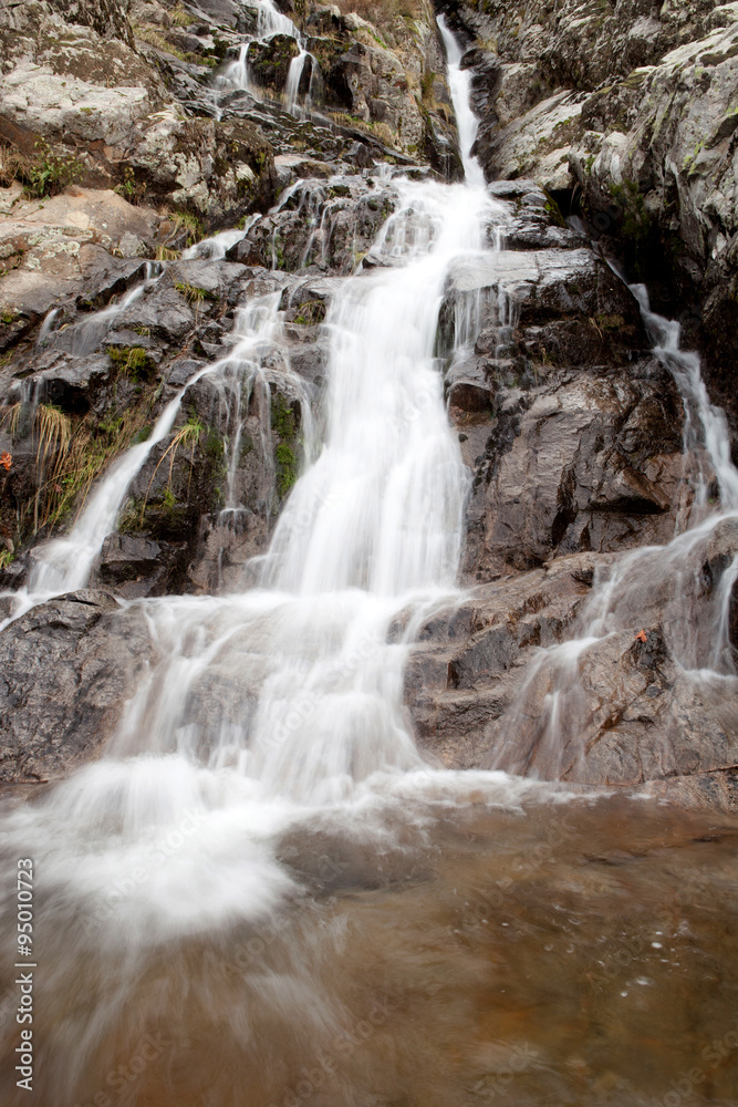 Beautiful waterfall falling