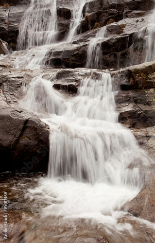 Beautiful waterfall falling