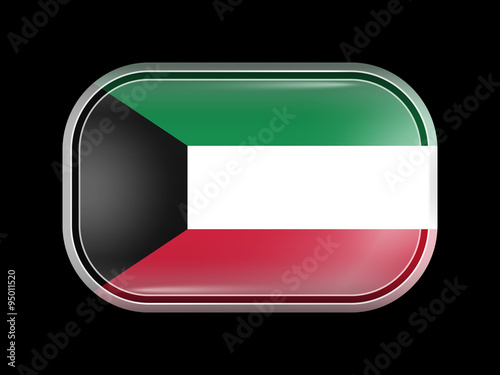 Free Download Flag of Kuwait. Rectangular Shape with Rounded Corners - GFXLoad