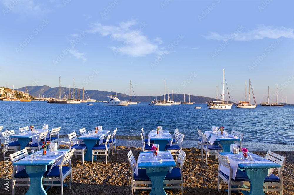 A characteristic restaurant at the sea side in Bodrum