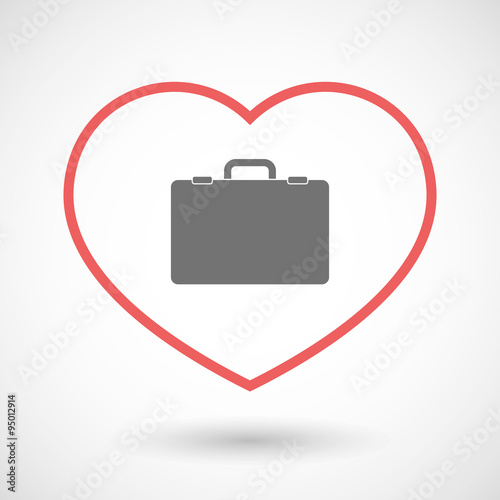 Line hearth icon with  a breiefcase