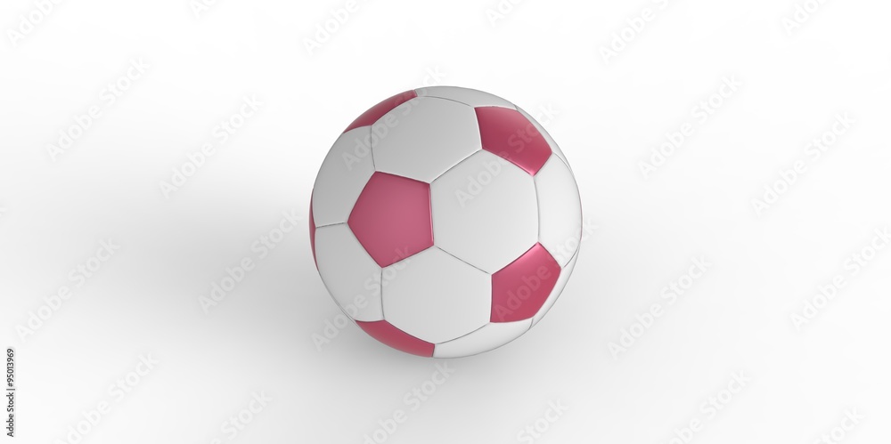white pink Perfect Soccer ball or football, clean, bright studio isolation