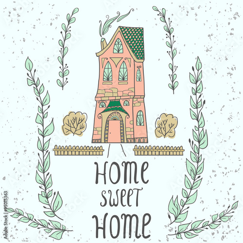 Sweet Home background with twigs.