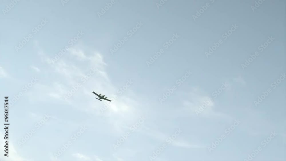 Big passenger plane flying over the blue sky Big passenger plane flying over the blue sky