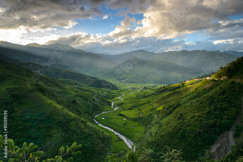 Rice field in valley in Vietnam © Suttisak