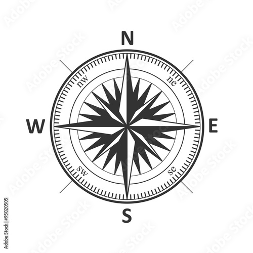 Vintage wind rose isolated vector illustration