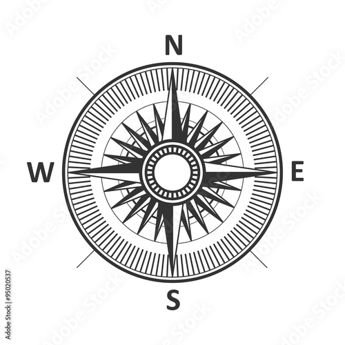 Vintage wind rose isolated vector illustration