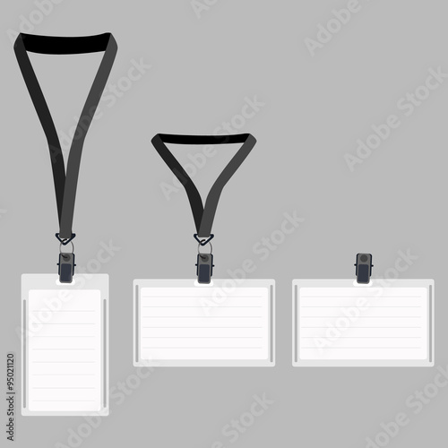 Three white lanyard with grey holder