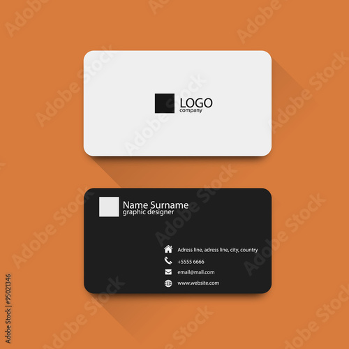 Modern simple business card vector template.