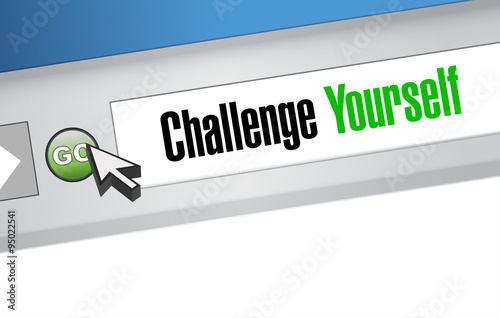 Challenge Yourself online sign concept