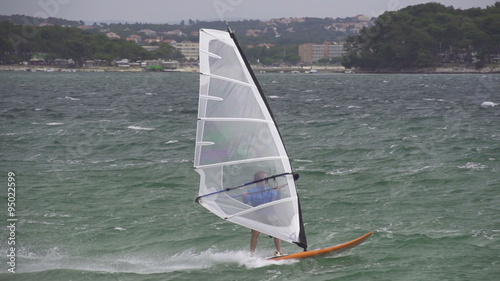 SLOW MOTION: Windsurfing at seaside