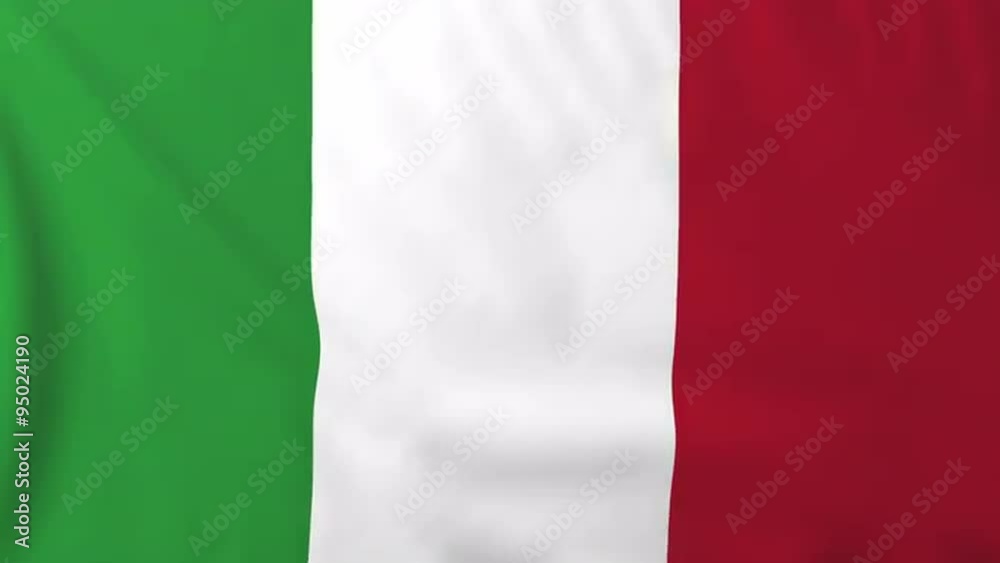 Flag of Italy, slow motion waving. Rendered using official design and colors. Highly detailed fabric texture. Seamless loop in full 4K resolution. ProRes 422 codec. Flag of Italy, slow motion waving. Rendered using official design and colors. Highly detailed fabric texture. Seamless loop in full 4K resolution. ProRes 422 codec.