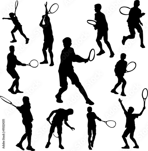 tennis player collection 1 - vector
