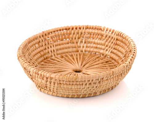 weave wicker basket isolated on white background