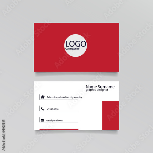 Modern simple business card vector template.
