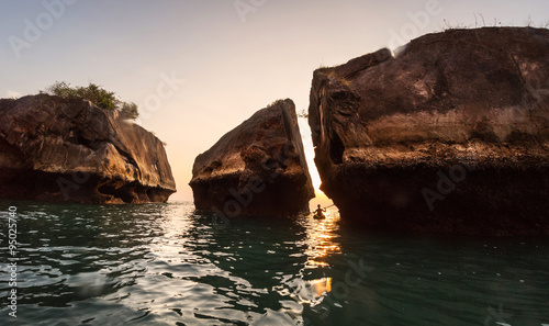 Kayaking near rocks © Dudarev Mikhail