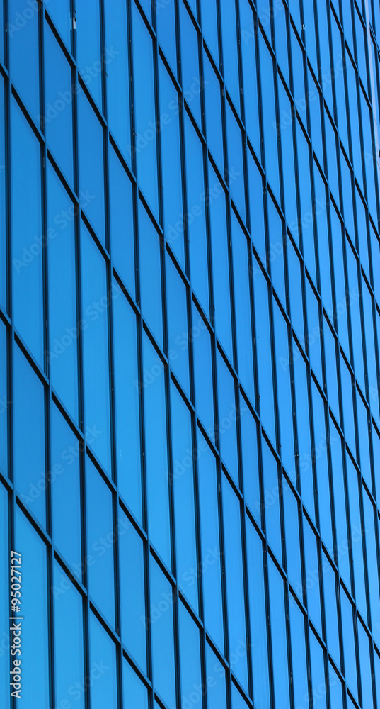 Glass facade of office building