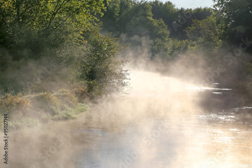 Foggy Morning with Steam Rising off River