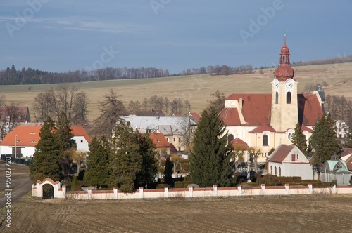 Church of the Assumption in village Raspenava in Jizera Mountains, Northern Bohemia, Czech republic photo