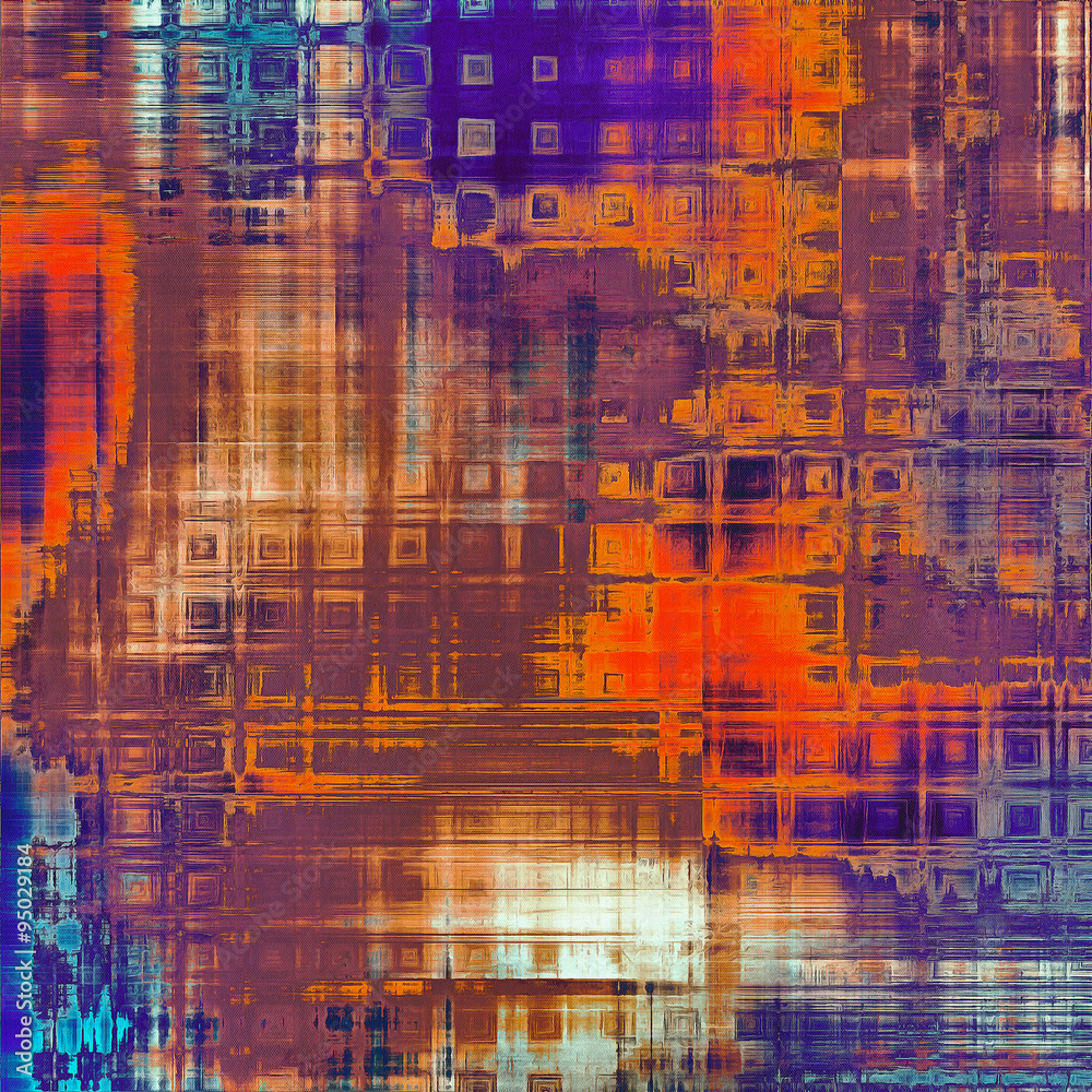 Obraz premium Designed background in grunge style. With different color patterns: brown; red (orange); purple (violet); blue