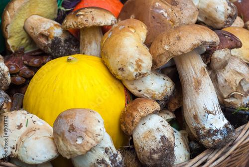 Boletus mushrooms in a market