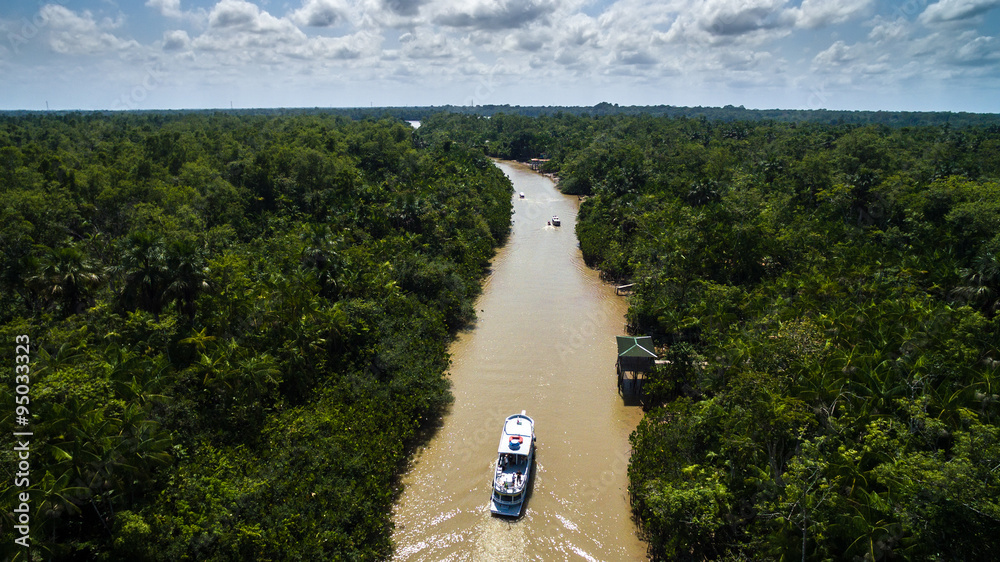 Aerial View of Amazon River in Belem do Para, Brazil - obrazy, fototapety, plakaty 