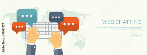 Vector illustration.  Global communication. Social network and chatting. Emailing and sms. Web calls. Internet
