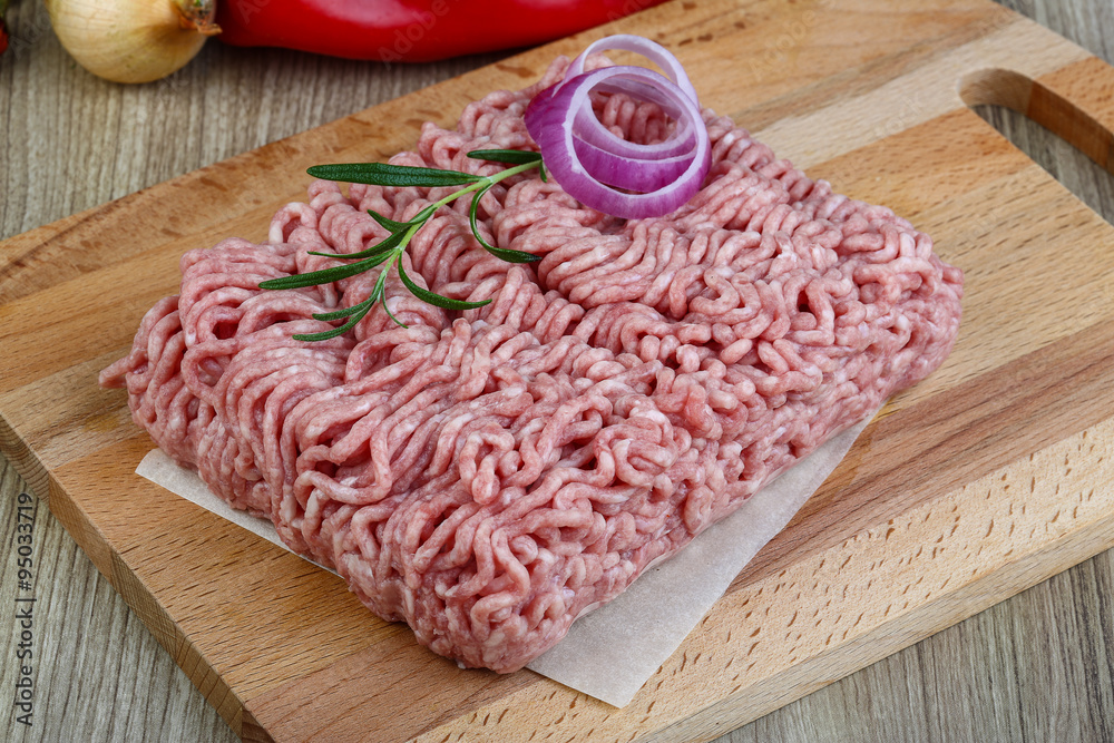 Raw minced pork meat