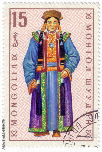 Mongolia - circa 1969  A post stamp printed in the Mongolian sho