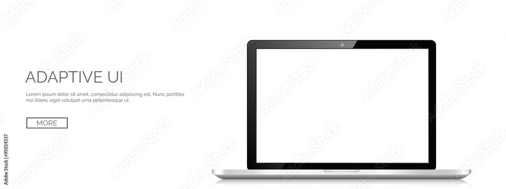 Vector illustration. Realistic laptop. Vector illustration. Realistic laptop.