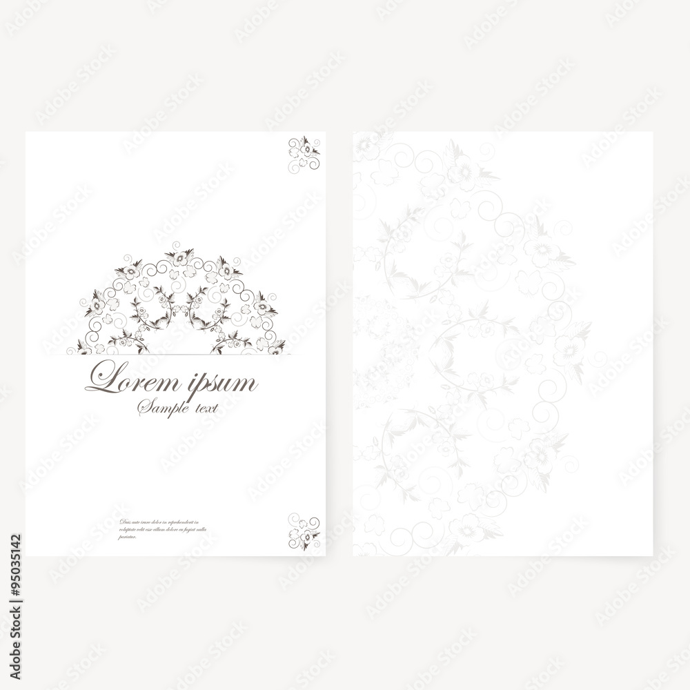 Vector template for folder, business card and invitation 