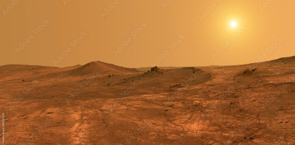 Naklejka premium Planeta Mars, powierzchnia - Elementy tego zdjęcia dostarczone przez NASA