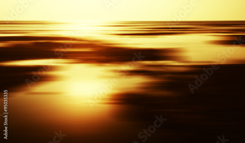 Horizontal golden sunset landscape horizon motion abstraction ba