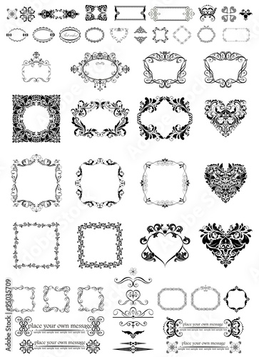Set of vintage frames, dividers and vignette