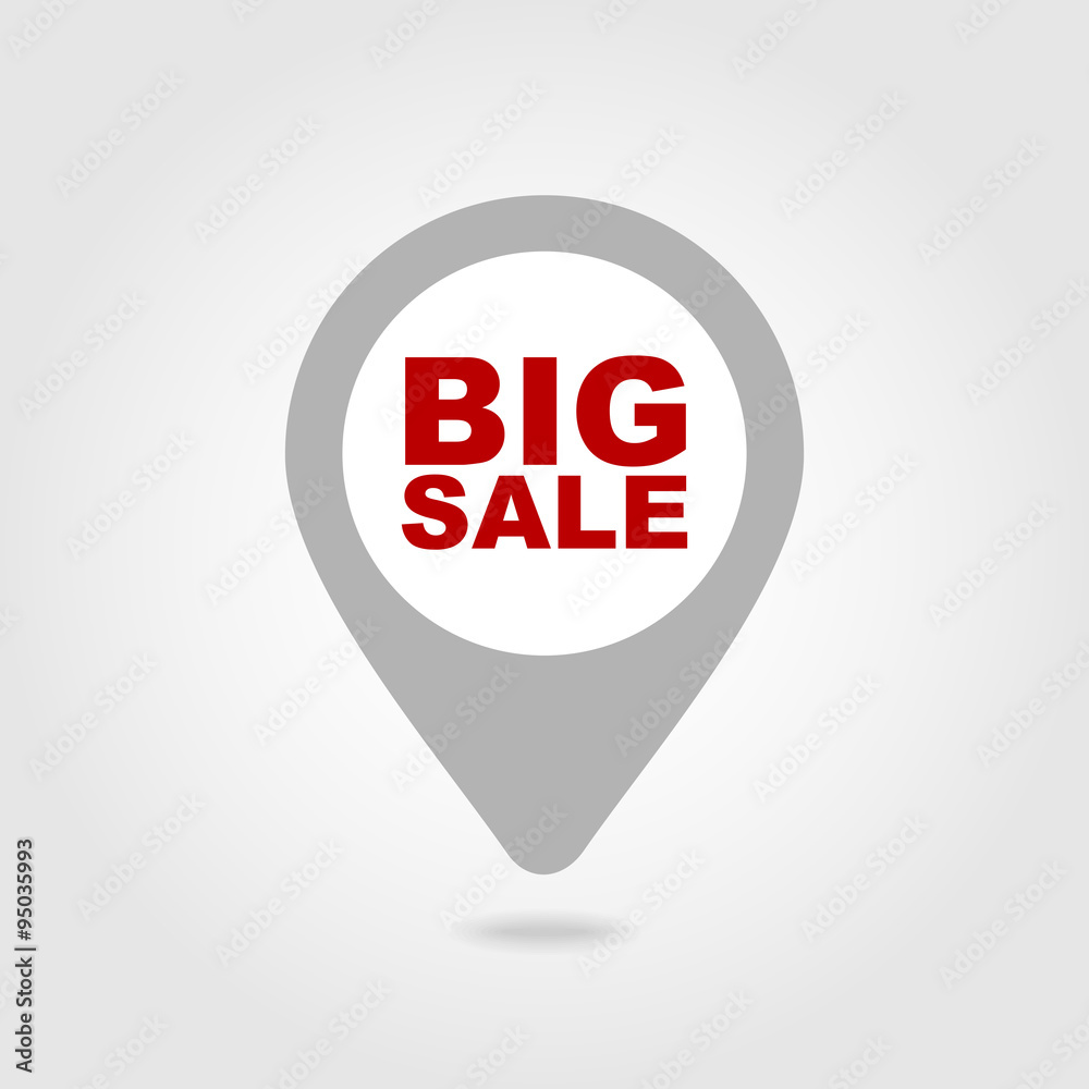 Big sale pin map icon. Map pointer, markers. Big sale pin map icon. Map pointer, markers.