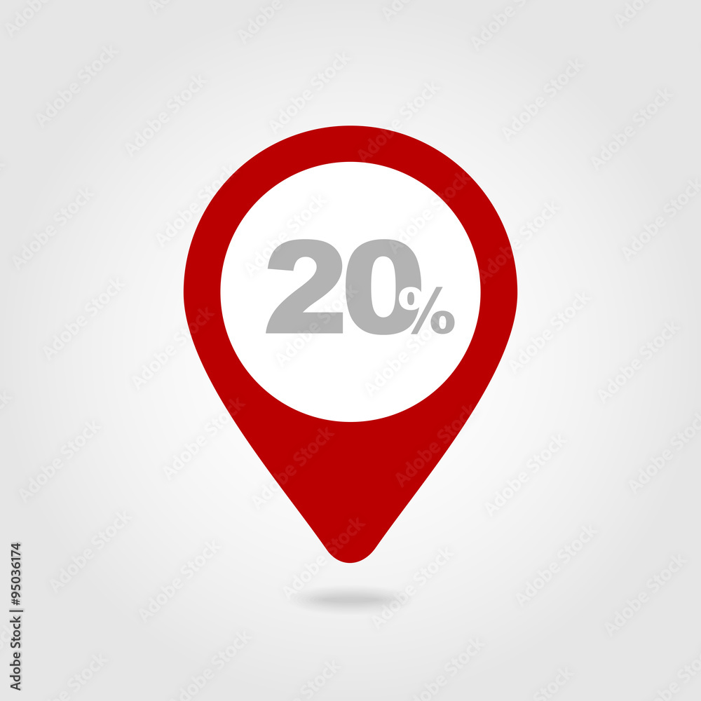 20 twenty Percent Sale pin map icon. Map point. 20 twenty Percent Sale pin map icon. Map point.