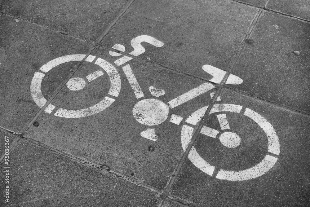 Zeichen für einen Fahrradweg in Köln 