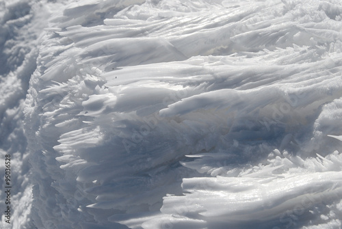Snow flames – the shapes carved in the snow by the wind, Vitosha mountains, Bulgaria