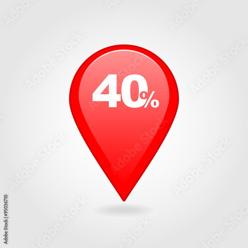 Free Download 40 forty Percent Sale pin map icon. Map point. - GFXLoad