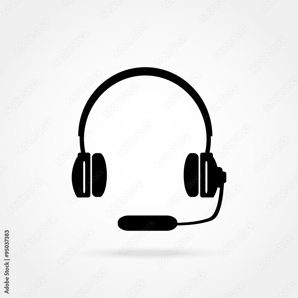 Headphones with a microphone headset icon Headphones with a microphone headset icon