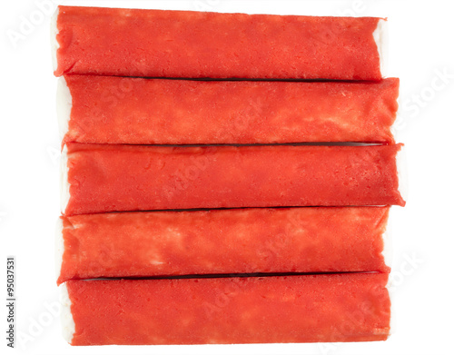 crab sticks isolated on the white background