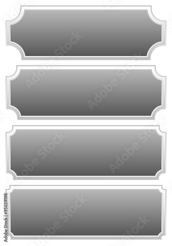 Silver metal plaques, plaquettes, plates with blank space