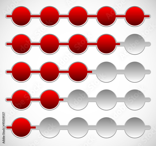 Horizontal progress, loading bars. Steps, phases, progression.