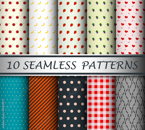 10 decorative patterns collection, for making seamless wallpapers