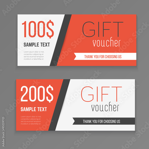 Gift voucher template. Vector illustration.