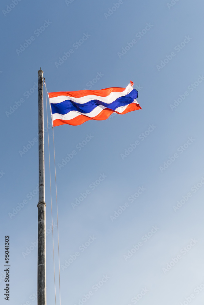 Thailand flag on blue sky