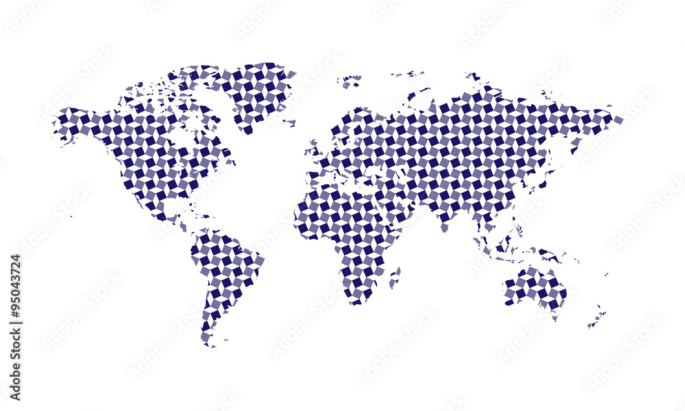 Fototapeta premium Creative world map with strange pattern