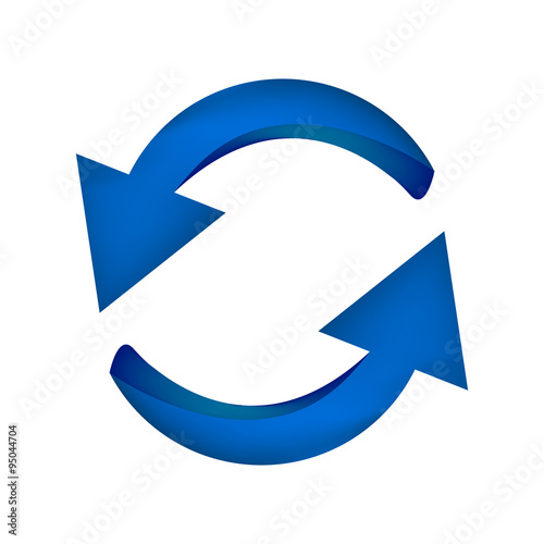 Arrow symbol, blue icon business concept. Vector illustration isolated on white background.